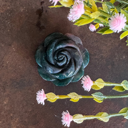 Ocean Jasper crystal flower carving for joy emotional healing calm and renewal