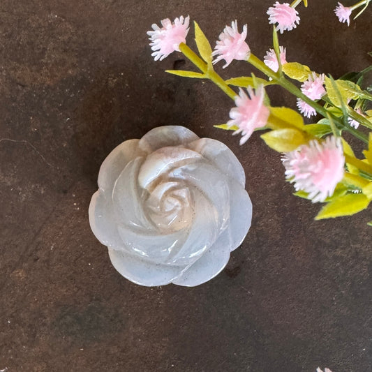 Flower Agate crystal flower carving for growth new beginnings potential and transformation
