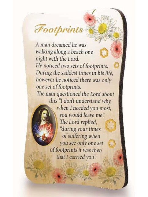 Inspirational Magnet – Footprints in the Sand Poem | Faith, Comfort & Encouragement Gift