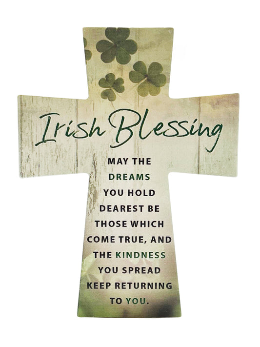 Irish Blessing Resin Cross – Faith, Hope & Kindness Spiritual Home Décor Gift