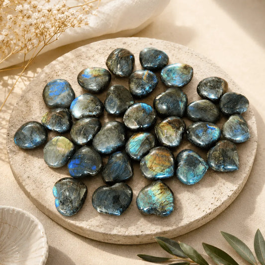 Labradorite Crystal Heart 3cm | Protection, Intuition & Inner Clarity