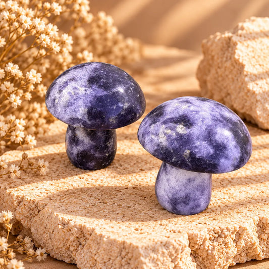Lepidolite Mushroom Carving 5cm – Calm, Emotional Healing & Spiritual Harmony