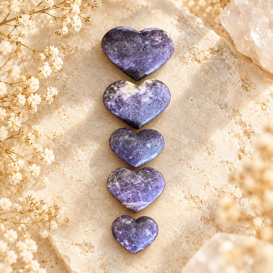 Lepidolite Crystal Hearts – Calm, Balance & Inner Peace
