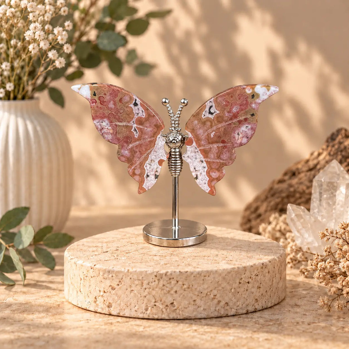Mini Ocean Jasper Crystal Butterfly 2 – Transformation, Joy & New Beginnings