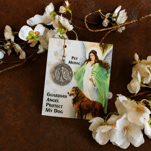 Saint Francis & Guardian Angel Protect My Dog Pet Medal