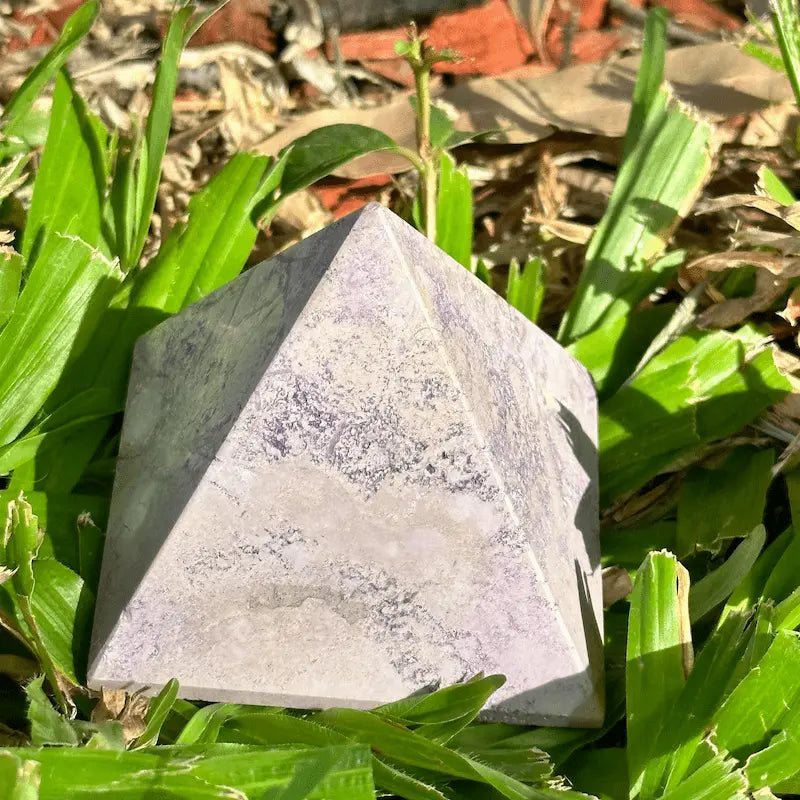 Phosphosiderite pyramid crystal for emotional healing intuition spiritual protection and inner calm