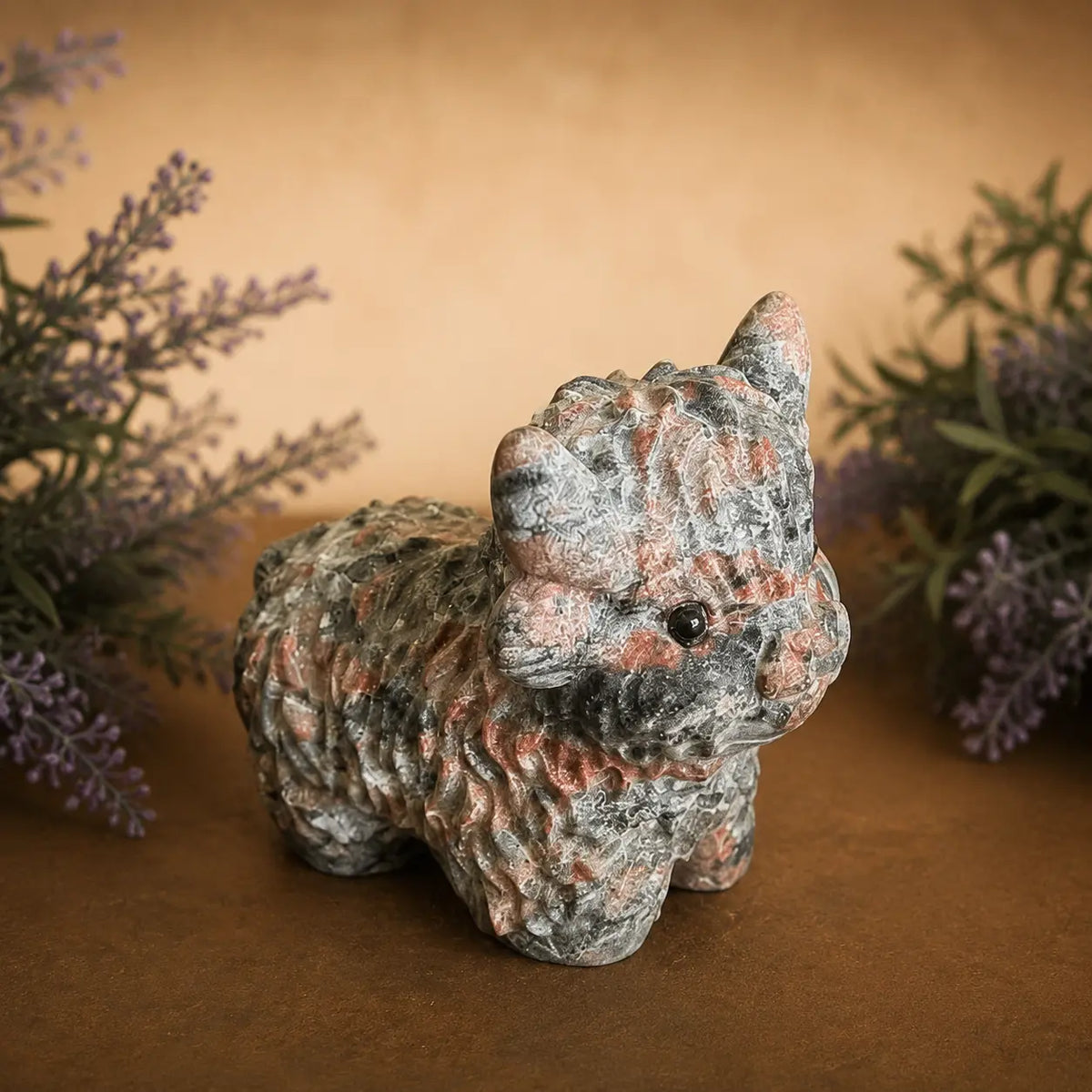 Pink Zebra Jasper Highland Cow Carving – Nurturing & Calm — A
