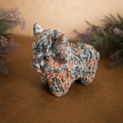 Pink Zebra Jasper Highland Cow Carving – Nurturing & Calm — A