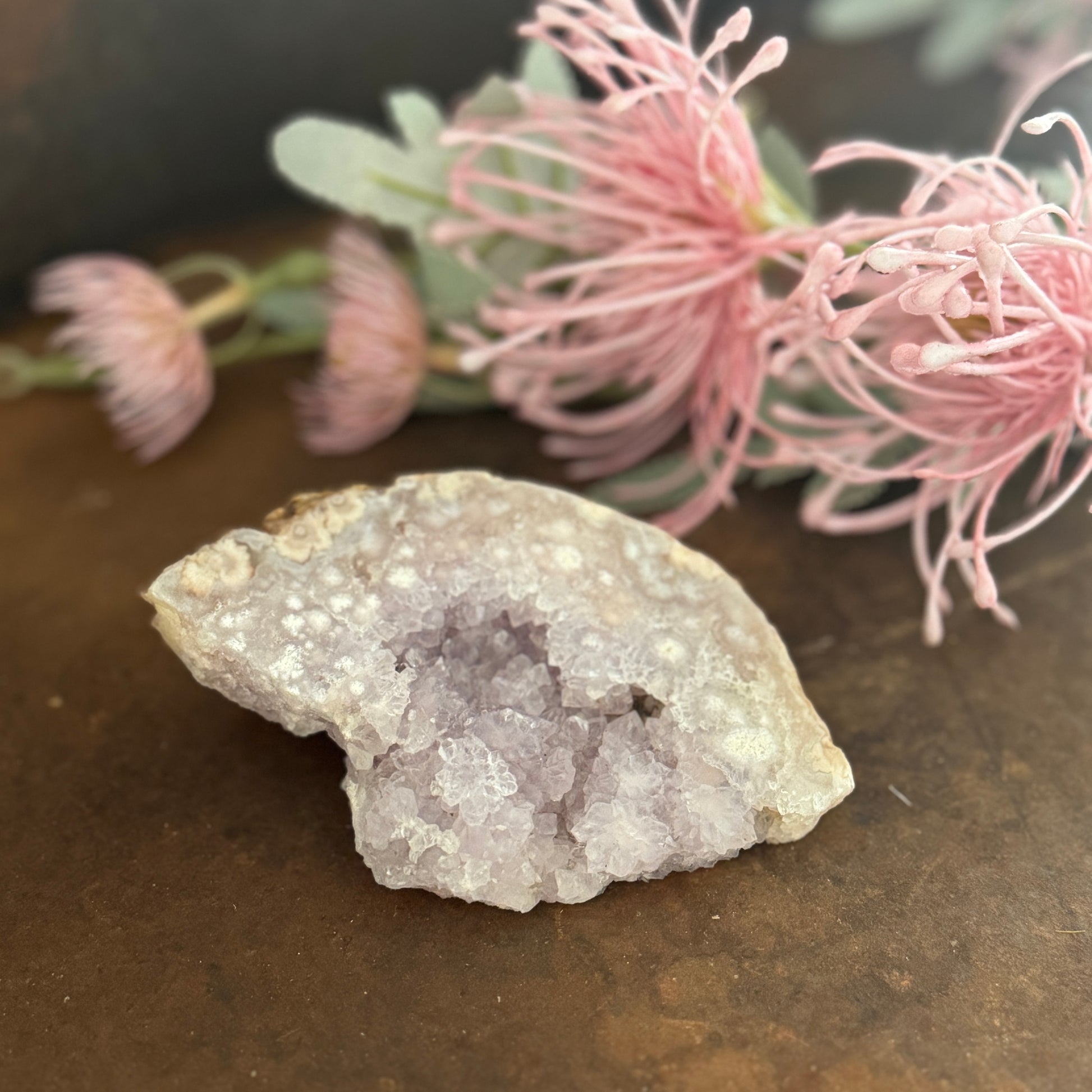 Pink Amethyst Slice crystal for emotional healing, self-love, calm and spiritual growth