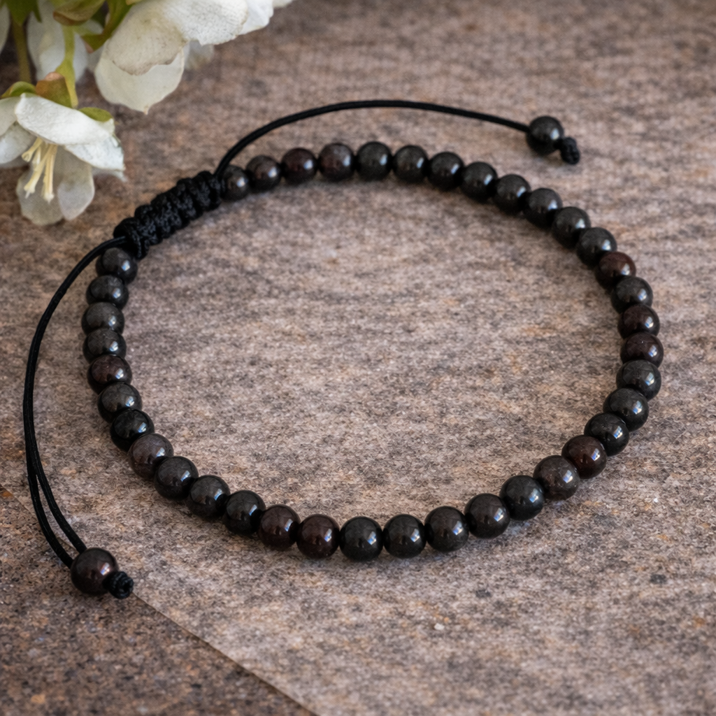 Poppy Jasper Unisex Adjustable Crystal Bracelet 4mm – Grounding, Strength & Emotional Balance