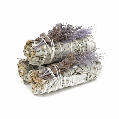 Purple Bouquet Sage Smudge Stick 10cm for energy cleansing, spiritual healing, inner peace, and spiritual protection.
