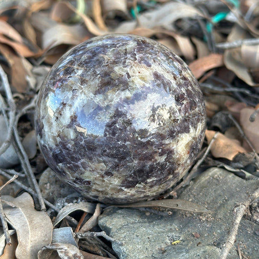 Purple Tourmaline Crystal Sphere approx 6.5cm for spiritual protection, emotional healing, chakra alignment, and aura cleansing