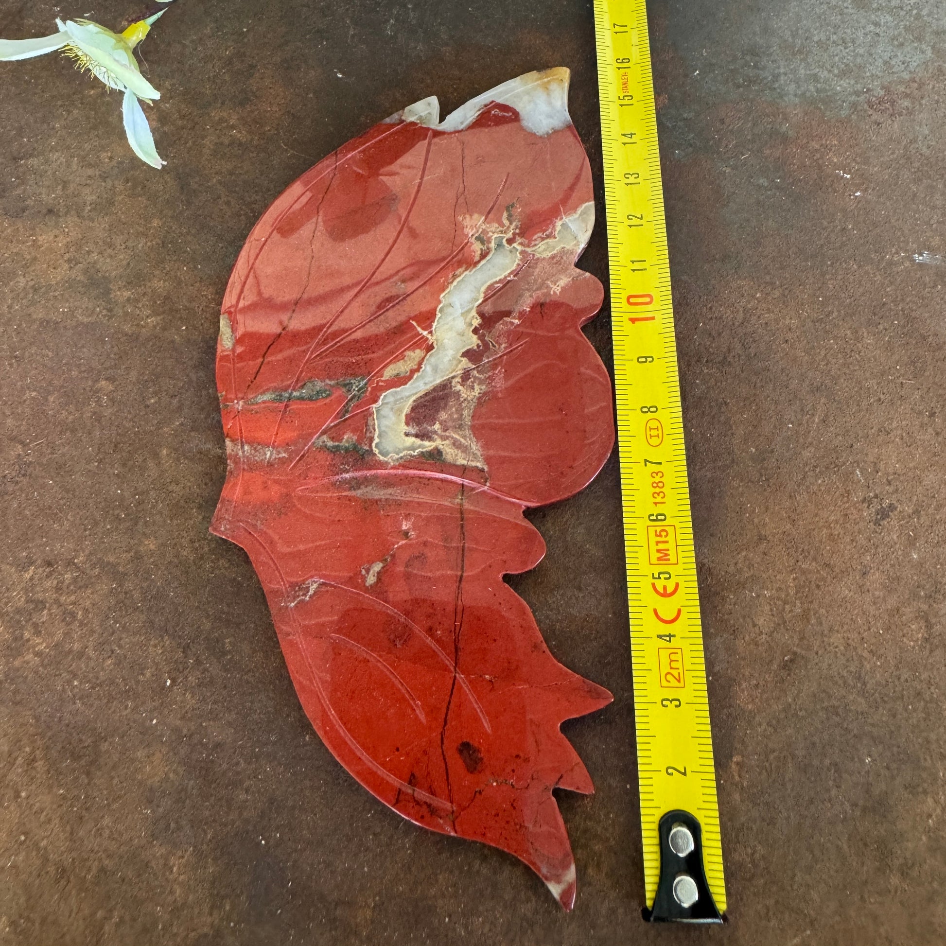 Red Jasper Crystal Wing , red crystal wings décor for grounding, protection, emotional strength, and spiritual healing
