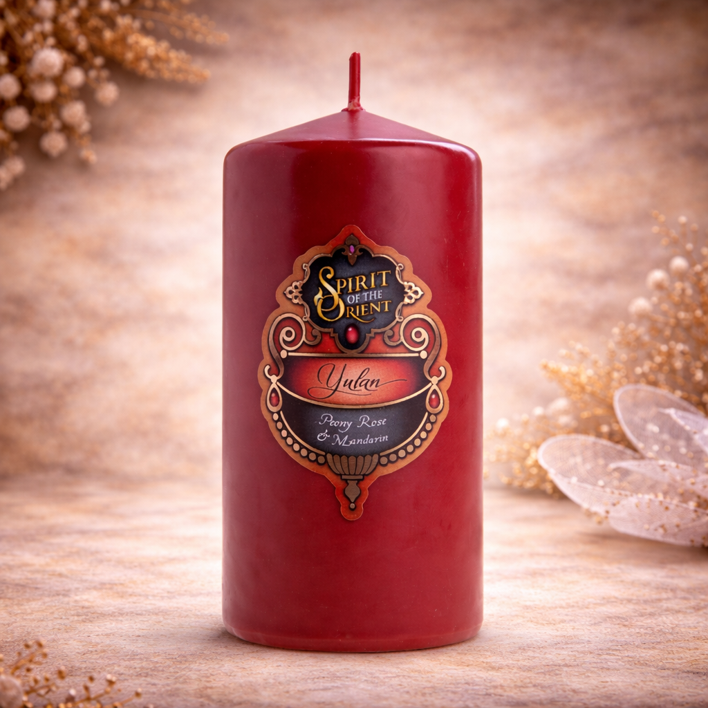 Red Yulan Pillar Candle – Spiritual Ritual Candle for Love, Confidence & Manifestation