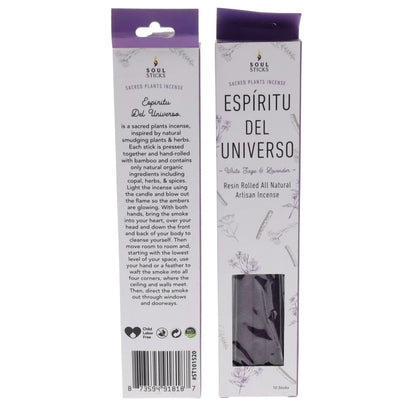 White Sage & Lavender Artisan Incense incense packaging and sticks