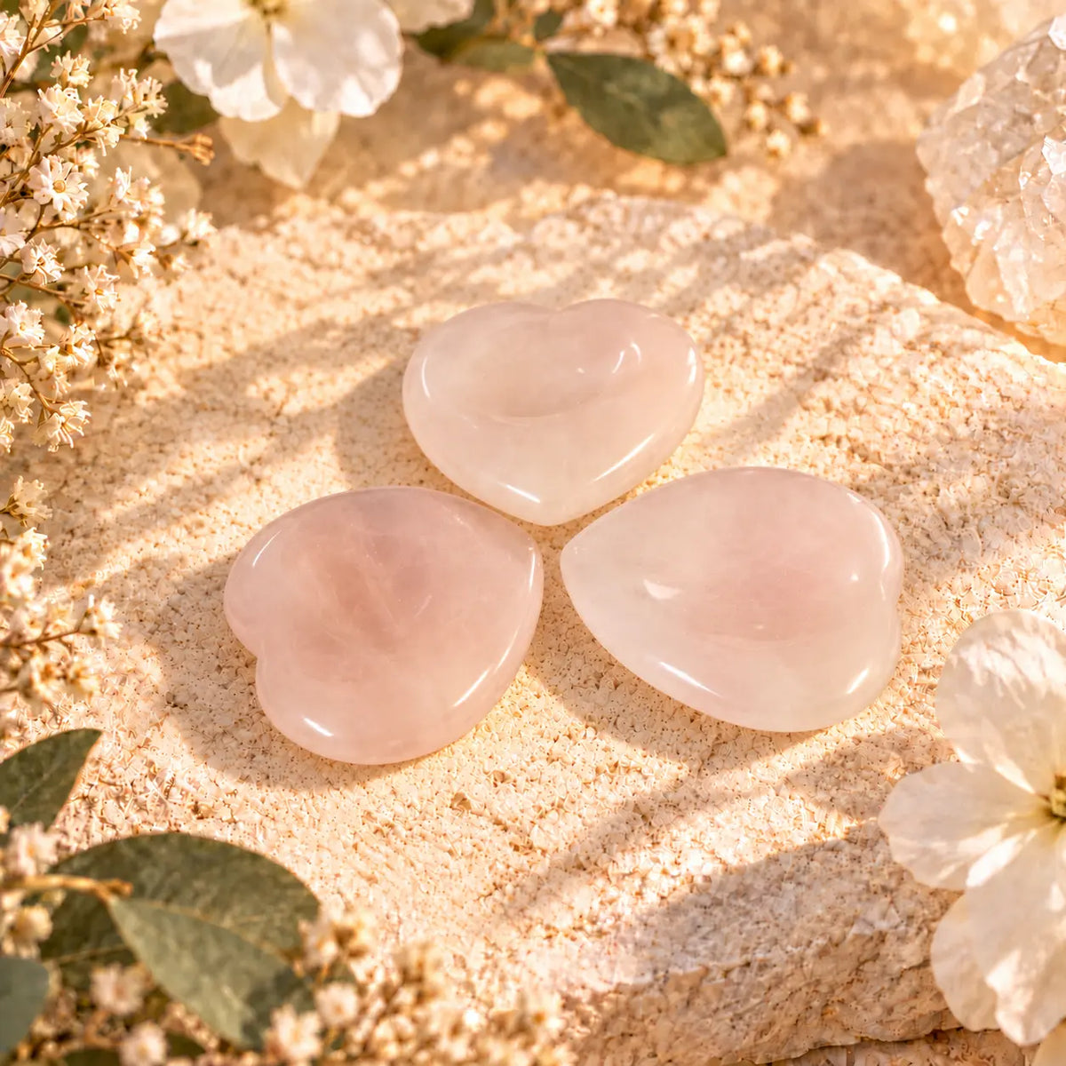 Rose Quartz Heart-Shaped Thumb Stone – Love, Comfort & Emotional Healing