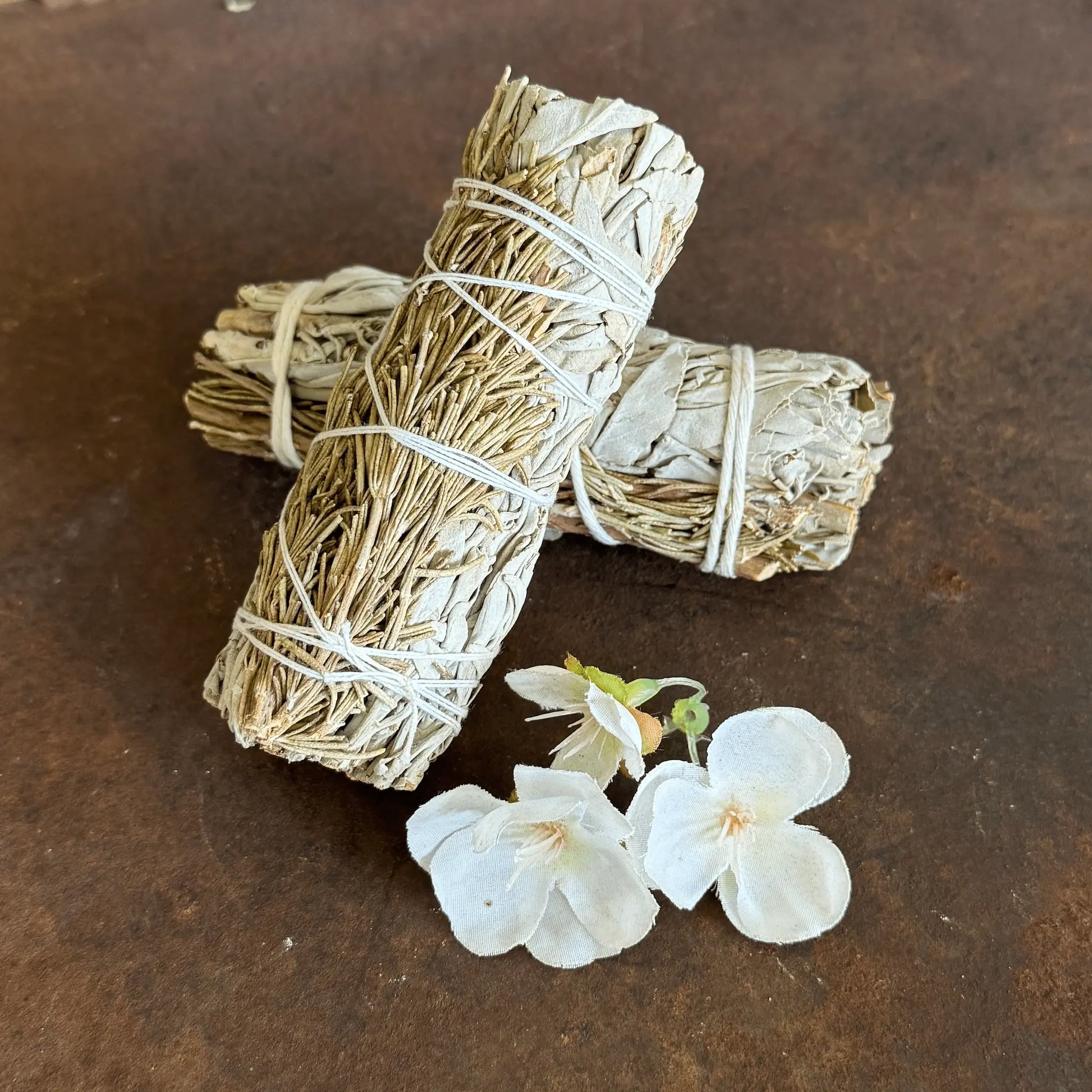 Rosemary and White Sage Smudge Stick for energy cleansing, spiritual protection, clarity, and spiritual renewal