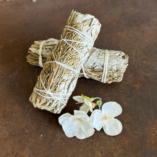 Rosemary and White Sage Smudge Stick for energy cleansing, spiritual protection, clarity, and spiritual renewal