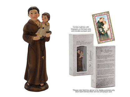 St. Anthony Statue with Prayer Cards (9cm) – Divine Protection, Guidance & Spiritual Healing