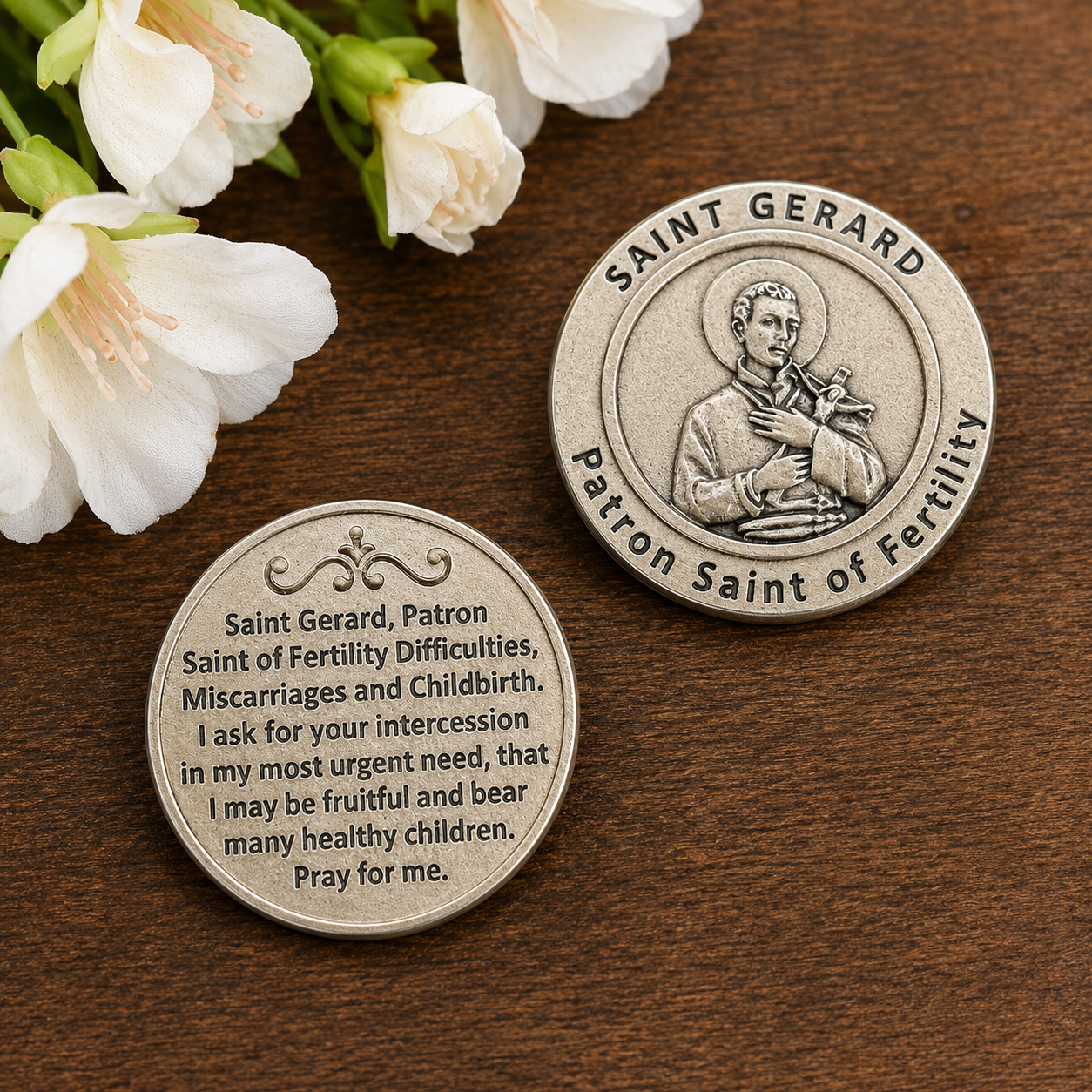 Saint Gerard Pocket Token Christian devotional keepsake for fertility pregnancy and parenthood