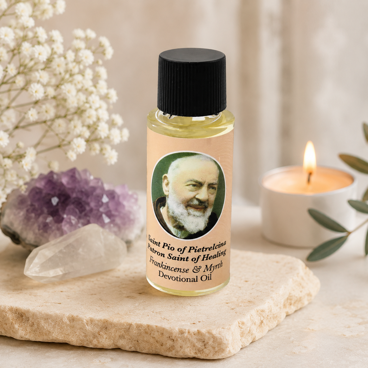 Saint Pio Devotional Anointing Oil – Frankincense & Myrrh
