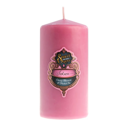 Pink Sakura Pillar Candle – Spiritual Ritual Candle for Love, Harmony & Emotional Healing