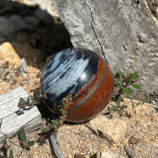 sardonyx crystal sphere for grounding emotional stability confidence and spiritual protection