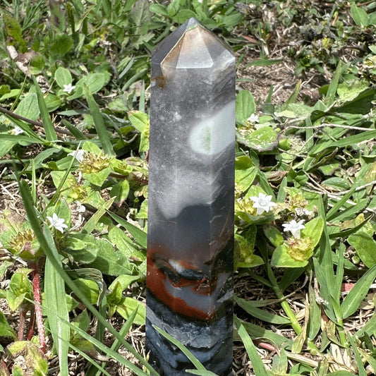 Sardonyx pencil point crystal tower grounding manifestation focus spiritual healing crystal