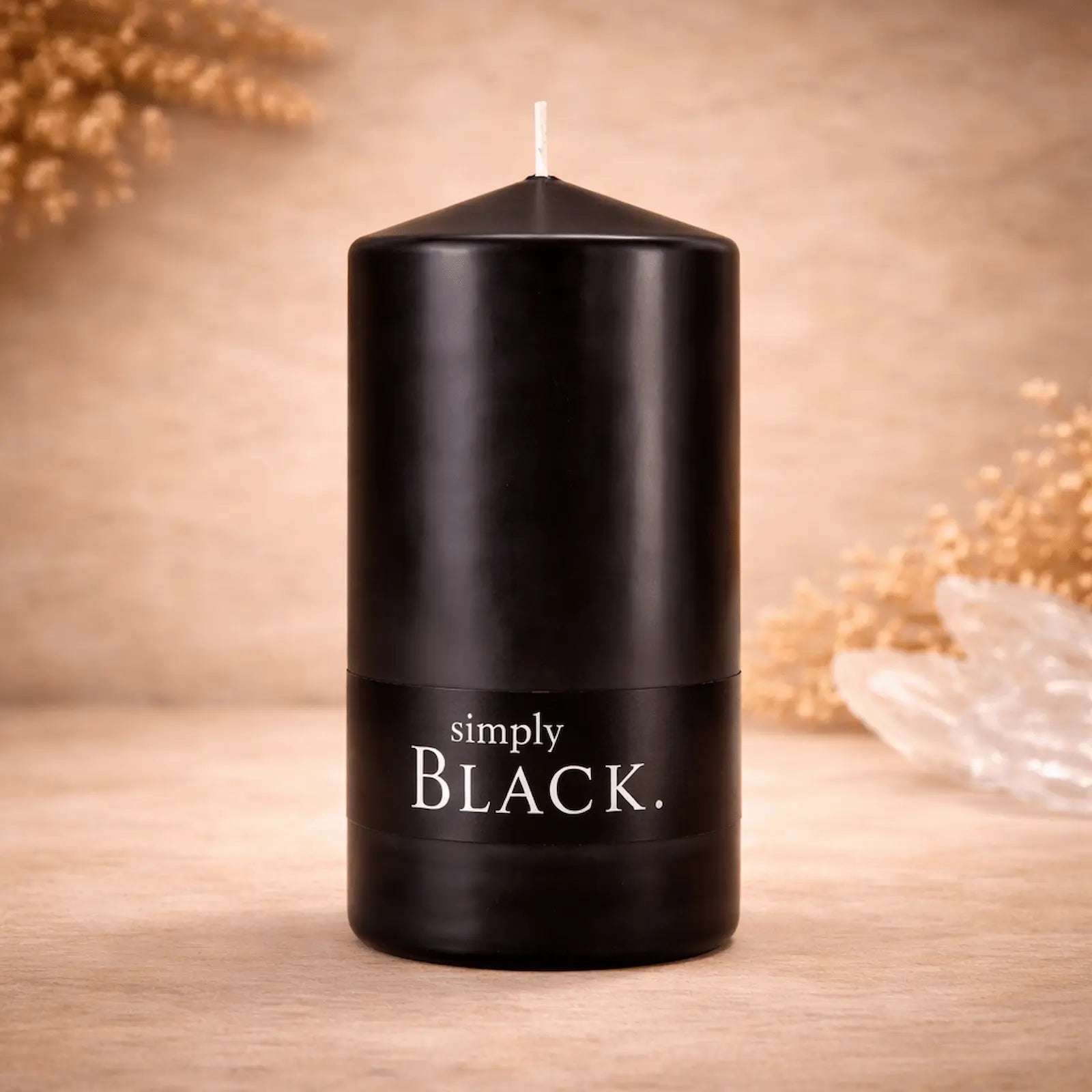 Simply Black pillar candle spiritual candle ritual candle for protection energy clearing grounding and meditation