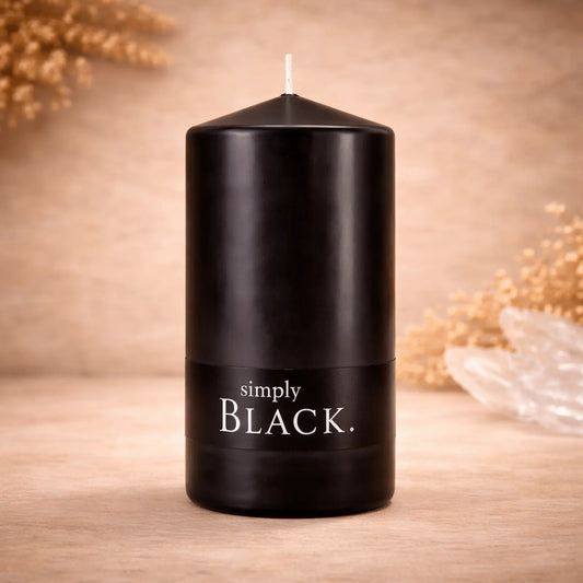 Simply Black pillar candle spiritual candle ritual candle for protection energy clearing grounding and meditation