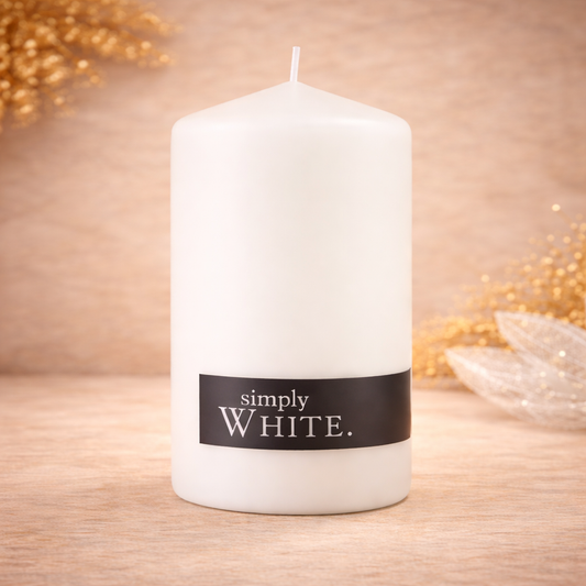 Simply White Pillar Candle – Spiritual & Ritual Candle for Clarity, Purity & Manifestation