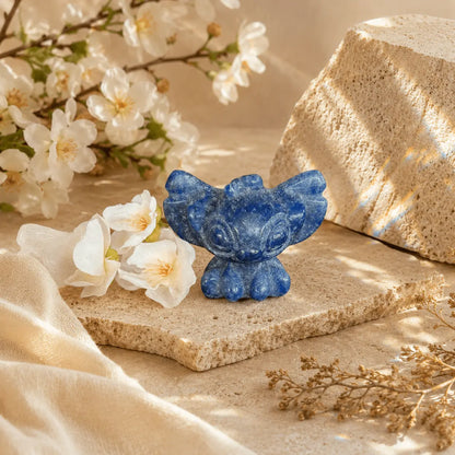Stitch crystal carving hand carved from blue Sodalite