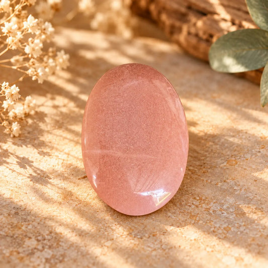 Sunstone crystal palm stone 55g approx. 52 mm