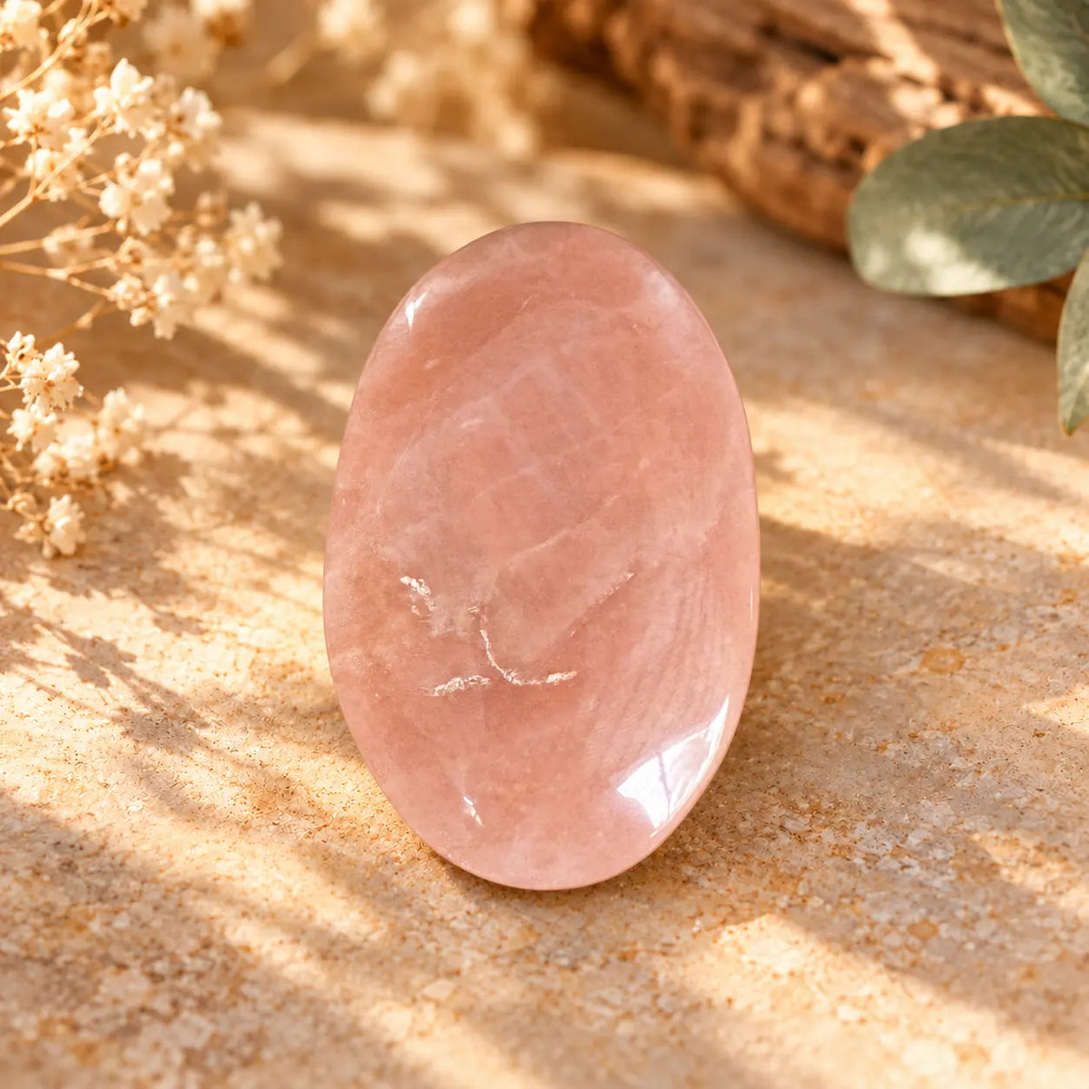 Sunstone crystal palm stone 65g approx. 57 mm