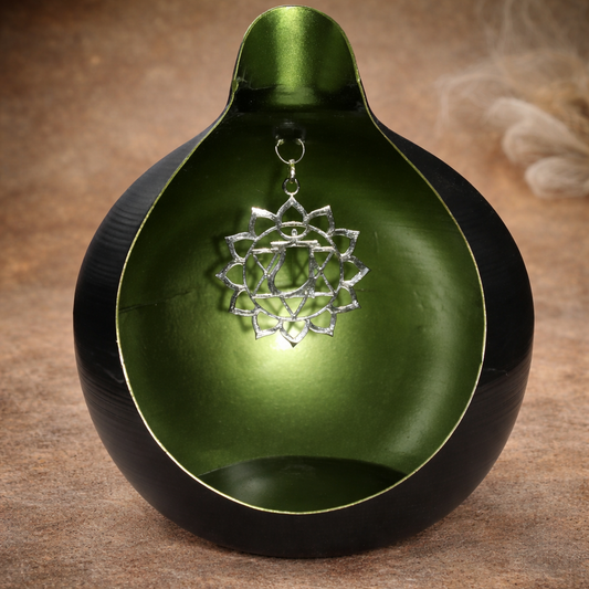 Teardrop Heart Chakra Tea Light Candle Holder – Love, Balance & Emotional Healing