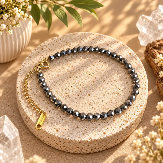 Terahertz 4mm faceted bead bracelet