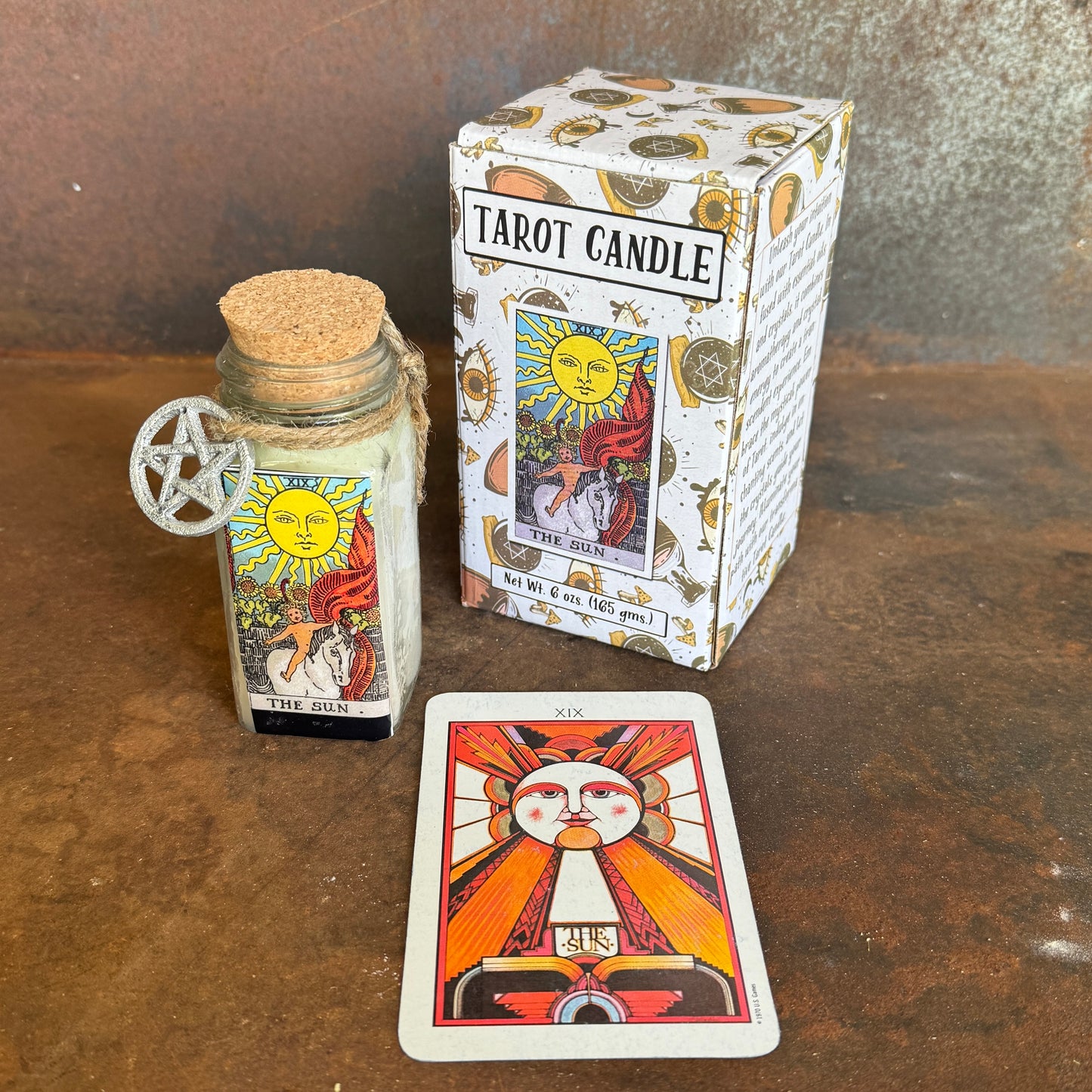 Tarot intention candles The Star The Sun Justice for spiritual healing, balance, clarity, and positive energy