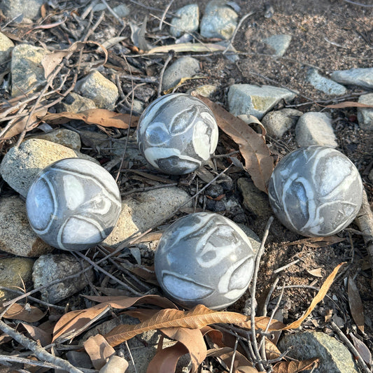 Thousand Eyes Jasper Crystal Sphere for protection, grounding, emotional healing, clarity, and balance