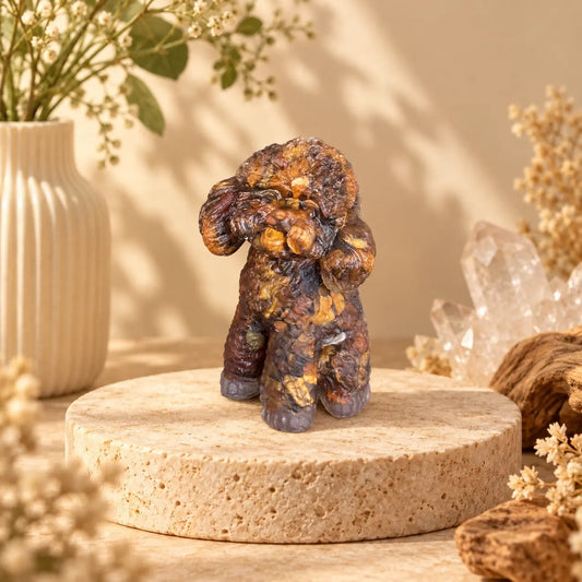 Tiger’s Eye Cavoodle, Moodle or Toy Poodle crystal dog figurine