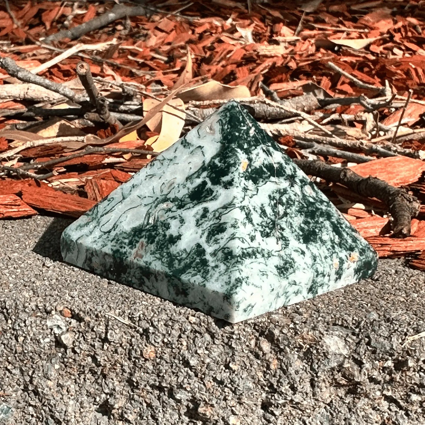 Tree Agate crystal pyramid grounding prosperity manifestation spiritual healing sacred geometry crystal