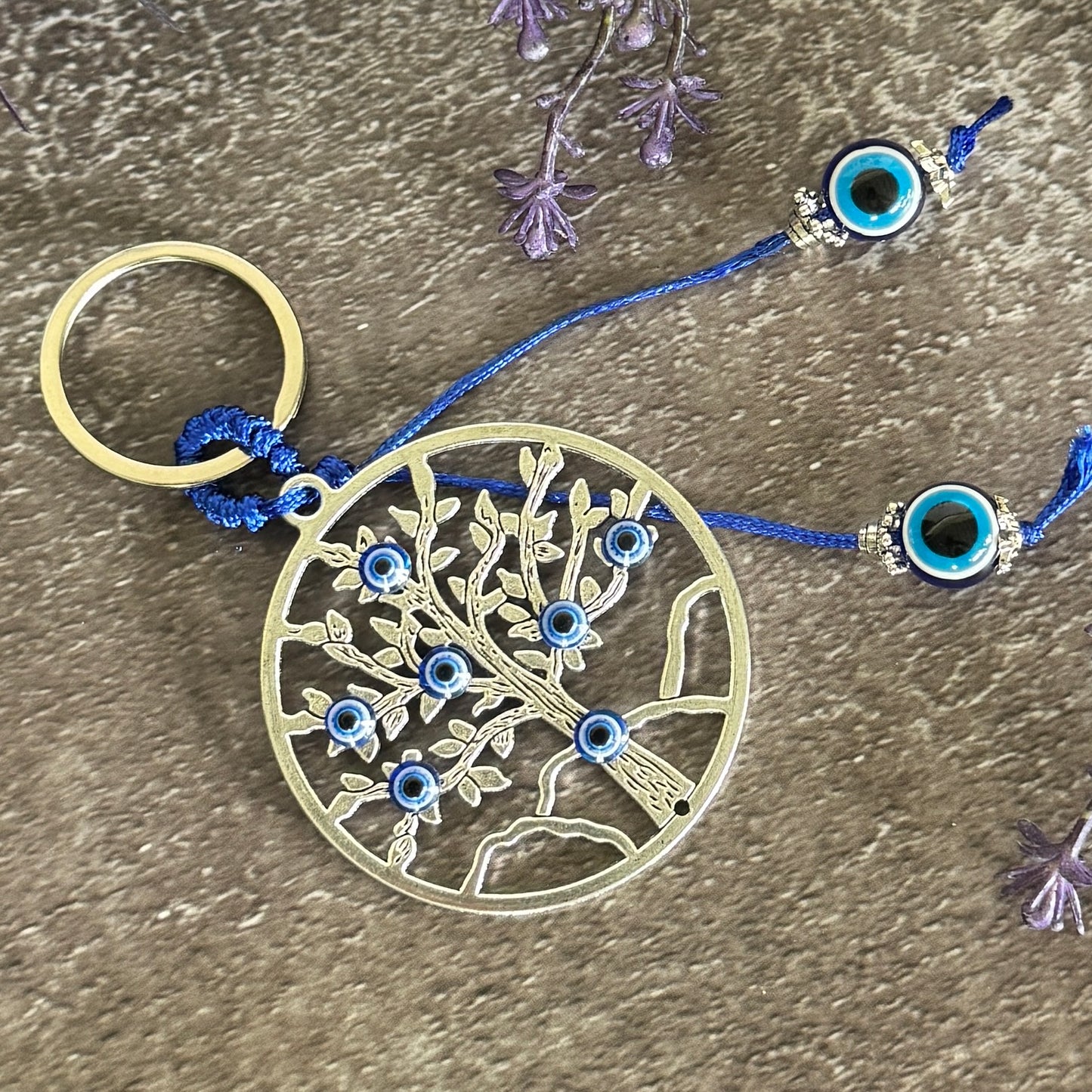 Tree of Life Evil Eye keychain spiritual protection talisman for aura shielding, balance, and inner strength