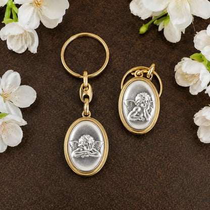 Cherub Angel Keyring – Two-Sided Devotional Keepsake