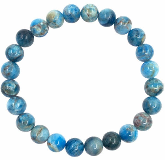 Blue Apatite Bracelet 8mm – Clarity, Motivation & Spiritual Healing