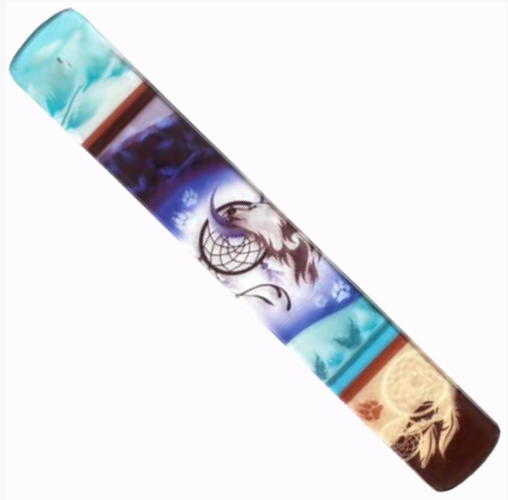Dream Catcher & Wolf Glass Incense Holder – Spiritual Protection, Guidance & High-Vibration Energy Clearing