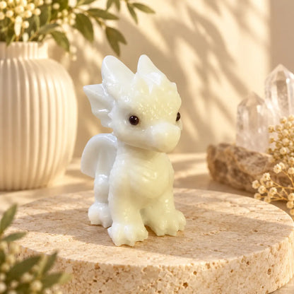 White Jade crystal dragon carving exact item