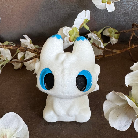 Light Fury Dragon Crystal Carving – White Jade