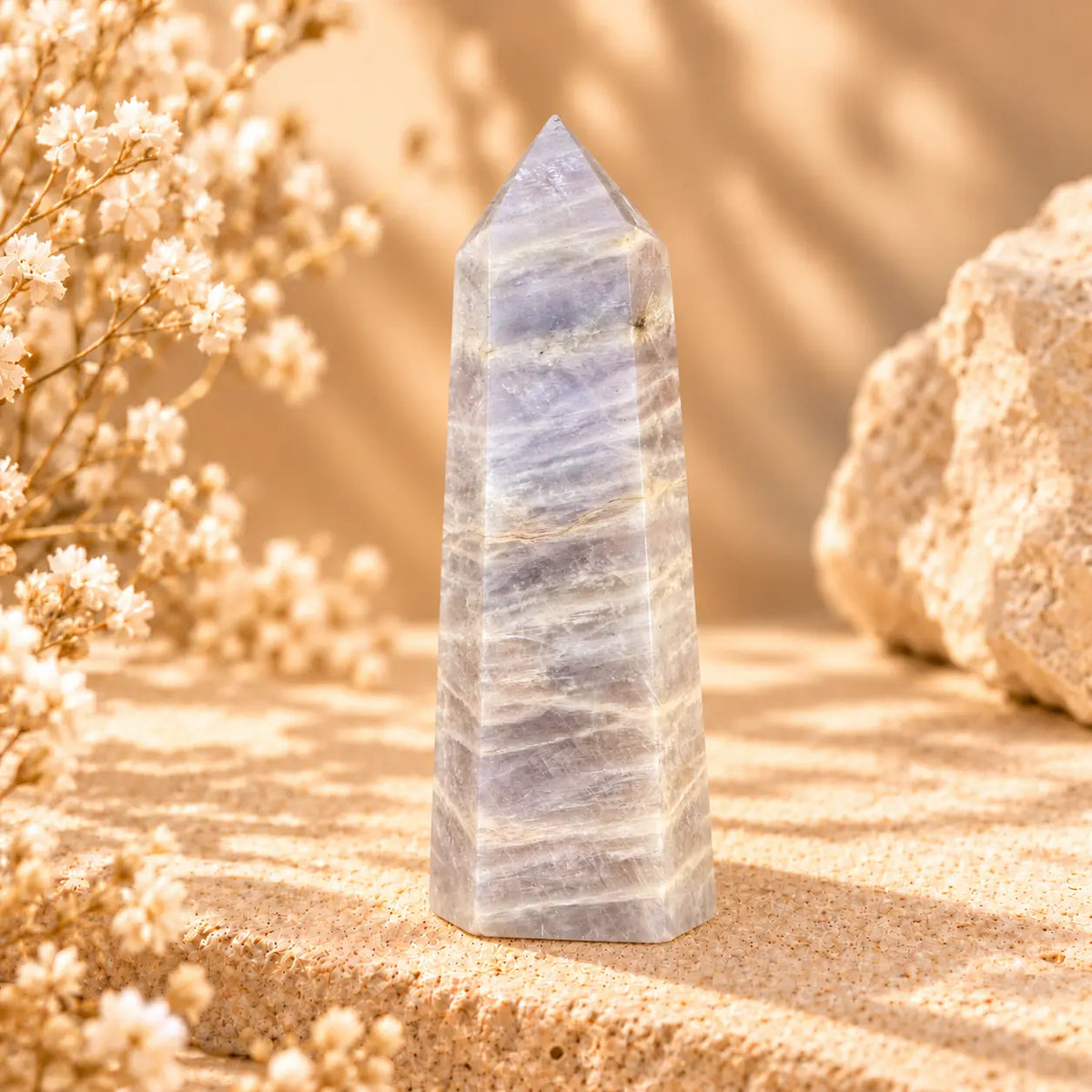 127g Moonstone crystal tower 6.6cm tall exact photographed piece