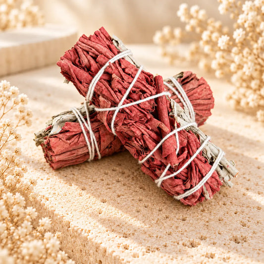White Sage and Dragon’s Blood smudge stick 10cm for cleansing rituals