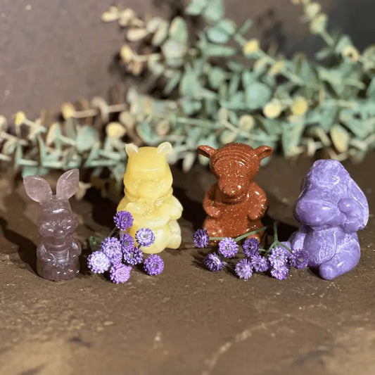 Winnie the Pooh crystal carvings Australia for emotional healing, nursery décor and spiritual gifts