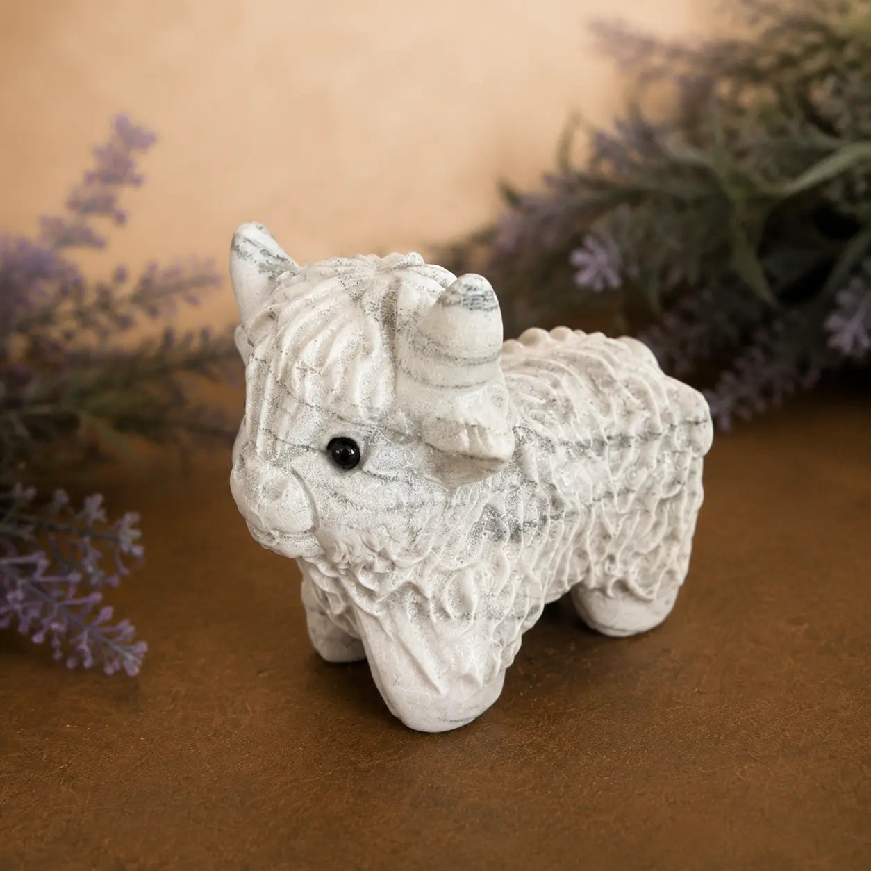 Zebra Jasper Highland Cow Carving – Balance & Grounding